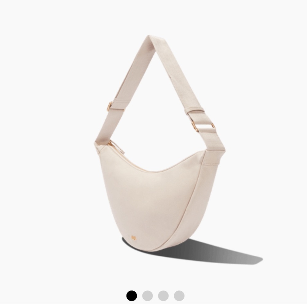 Minimal Crescent Shoulder Bag in Soft Beige - Picture 4 of 8